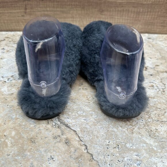 Lamo Slippers Womens Size S Gray Amelia Fluffy Flip Flops Slides Sheepskin Cozy - Picture 5 of 11